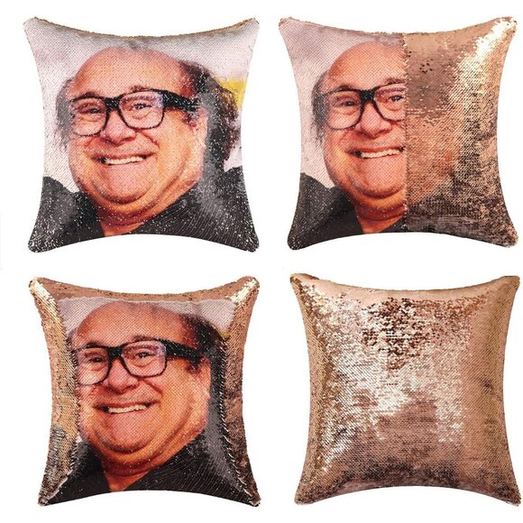 🆕 Funny Sequin Throw Pillow Cover Danny Magic Reversible Mermaid Decorative - Picture 1 of 7